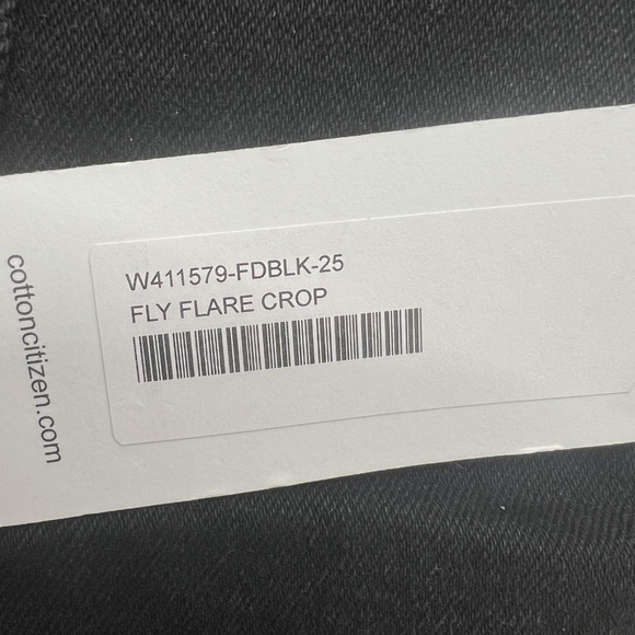 Cotton Citizen Jeans Womens 25 Black Fly Flare Crop Made in USA Button Fly Denim - Picture 12 of 12